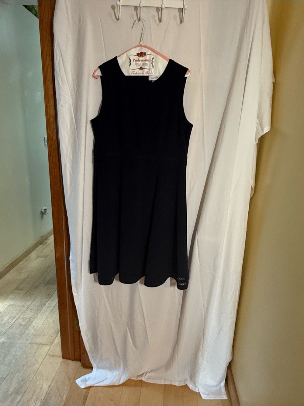 Calvin Klein Blue dress with design at fitted waist and hem